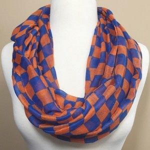 Orange & Blue Spirit Checkerboard Infinity Scarf